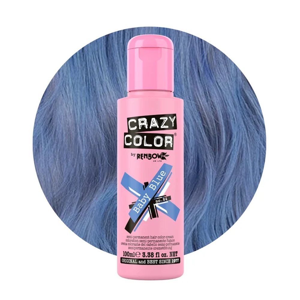 Crazy Color - Baby Blue Semi permanent hair dye - Pastel blue